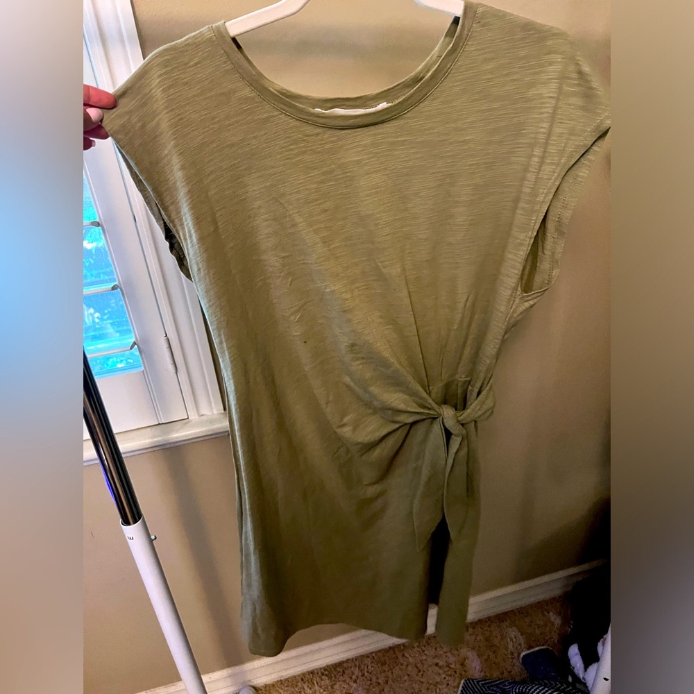 Sage green t shirt dress. Size large